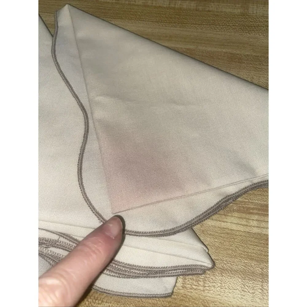 Vintage Handmade Set of 8 Off White Place Mats / Napkin Embroidered Floral